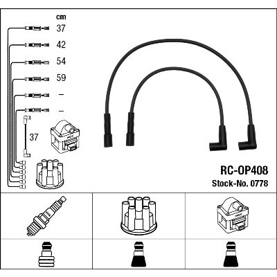 NGK  Fils de bougies / Faisceau d'allumage 0778 OPEL CORSA