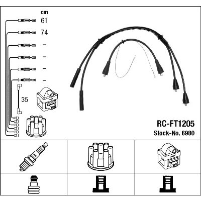 NGK  Fils de bougies / Faisceau d'allumage 6980 FIAT 500