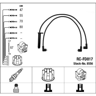 NGK  Fils de bougies / Faisceau d'allumage 8556 FORD SIERRA