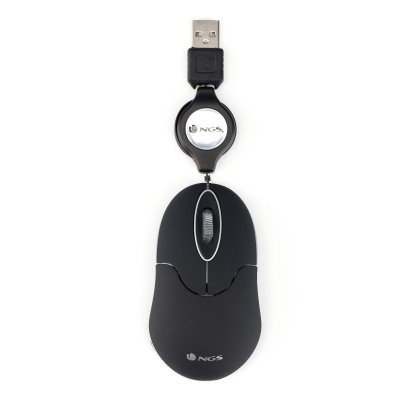 NGS  SIN - Souris - droitiers et gauchers - optique - 3 boutons - filaire - USB - noir 