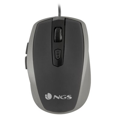 NGS  - Souris - pour droitiers - optique - 6 boutons - filaire - USB - argent 