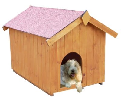 HABRITA Niche &agrave; chien bi-pente pour petits chiens / 1,00 m2 / toit bitum&eacute;