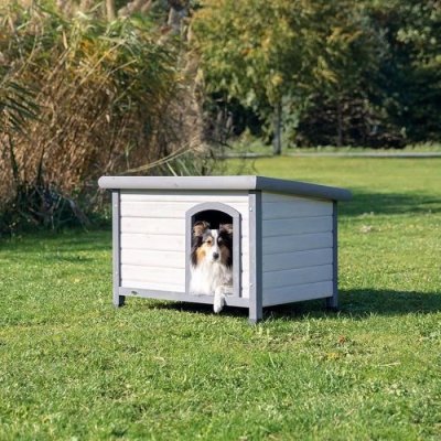 CHADOG Niche Pour Chiens Classic Toit Plat. 85 X 58 X 60 Cm . Grise