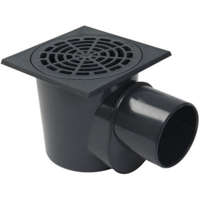 NICOLL  Siphon de cour &agrave; panier sortie diam&egrave;tre 110 100mm gris SCP1110