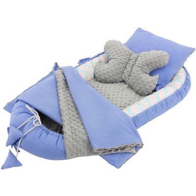 JOYZ Nid de b&eacute;b&eacute; set 5 pcs. 90x50 cm motif baleine en coton 