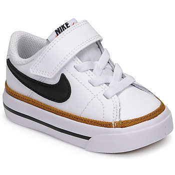 NIKE  Court Legacy Baby/Toddler Shoe, White/Black-Desert Ochre-Gum Light Brown, 17 EU