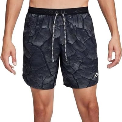 NIKE  DF Trl Stride 7b AOP Short, Cendre/Noir/Blanc Moyen, L Homme