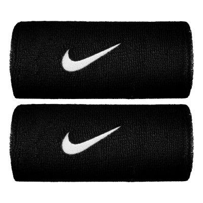 NIKE  Swoosh Doublewide Poignet Pack De 2 Unit&eacute;s-noir,blanc