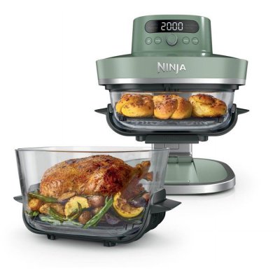 NINJA  CRISPi Pro Glass Air Fryer AS090EUGN 5-en-1 2100 W 5,7 L + 2,3 L Vert - Neuf