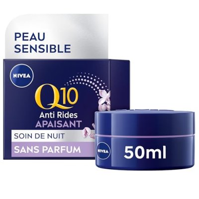 NIVEA  Q10 Anti-Rides Sensitive Soin de Nuit Apaisant 50 ml - Pot 50 ml