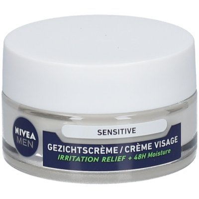 NIVEA  - Sensitive - Cr&egrave;me Hydratation 48h 0% Alcool Camomille Soin Visage Homme 50 Ml