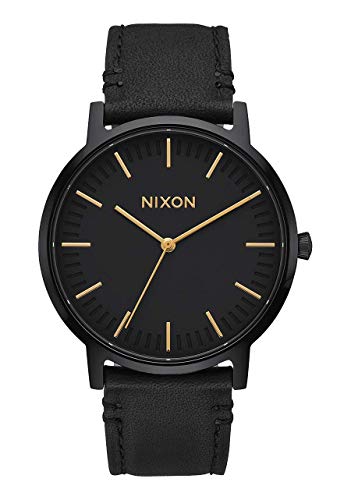 NIXON  Porter Leather -Spring 2017- All Black / Gold 