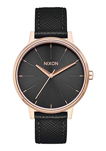 NIXON  The Kensington Leather Rose Gold/Black montre A108-1098