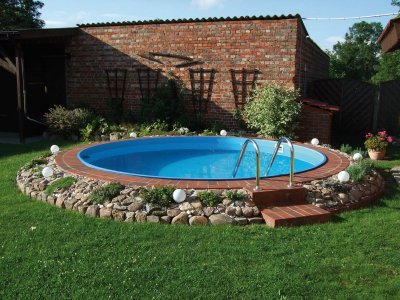 AQUALUX No Name Piscine enterr&eacute;e acier BELLA-Ronde 4,5m x 1,20m