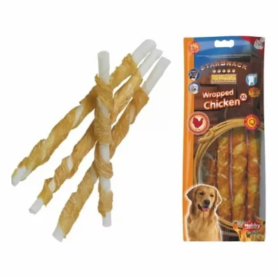 NOBBY  Friandise pour Chien Poulet Stick Enrob&eacute; 25 cm/Diam&egrave;tre 20 mm