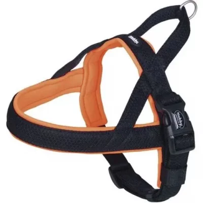 NOBBY PET Nobby Mesh Preno Harnais Norv&eacute;gien pour Chien Orange N&eacute;on 75-98 cm + 62 cm/40-45 mm 