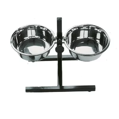 NOBBY PET Nobby Porte-gamelles chrom&eacute; - 2 x 1,9L