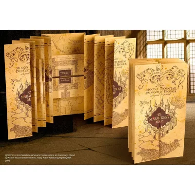 NOBLE COLLECTION  Harry Potter r&eacute;plique 1/1 Carte du Maraudeur- - R&eacute;pl