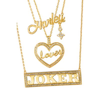 GENERIQUE Noble Collection Suicide Squad set 3 pendentifs coeur Harley Loves Jo
