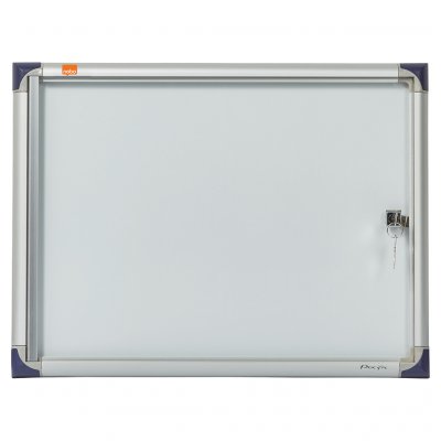 NOBO   vitrine, extra plat, fond m&eacute;tal, 2 x format a4 noir