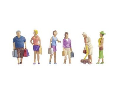 NOCH  - 15518 - Mod&eacute;lisme Ferroviaire - Faire des Courses - 6 Figurines