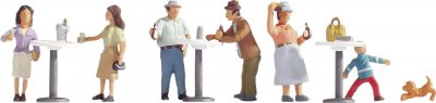 NOCH  - 15833 - Mod&eacute;lisme Ferroviaire - Au Caf&eacute; - 6 Figurines + Accessoires