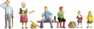 NOCH  - 15872 - Mod&eacute;lisme Ferroviaire - Randonneurs - 6 Figurines + Accessoires