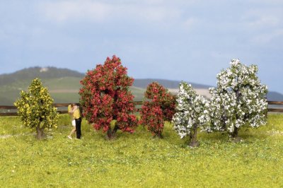 NOCH  - 25420 - Mod&eacute;lisme Ferroviaire - Arbres - Arbustes En Fleurs - 5 Pi&egrave;ces