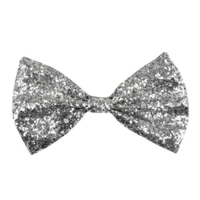 BOLAND BV Noeud papillon brillant disco argent adulte
