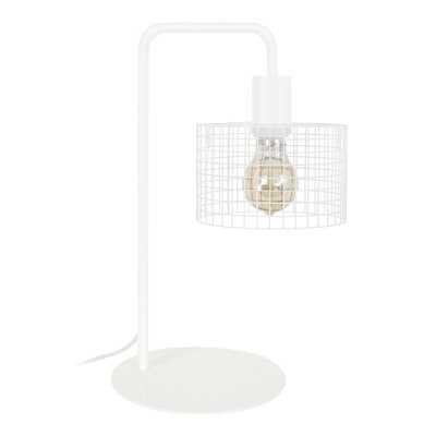 TOSEL NOIRON - Lampe de bureau arqu&eacute; m&eacute;tal blanc
