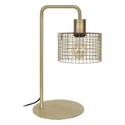 TOSEL NOIRON - Lampe de bureau arqu&eacute; m&eacute;tal or