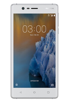 NOKIA  3 16 Go Double SIM Blanc argent&eacute;