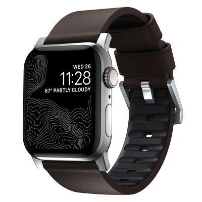 Nomad Bracelet Active Pro Apple Watch Series 1-9 / SE / Ultra (2) - 42/44/45/49 mm - Marron/Argent