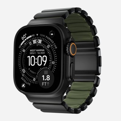 NOMAD  Bracelet Stratos Apple Watch  44/45/46/49 mm - Forest Green / Black Titanium