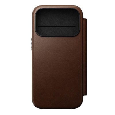 NOMAD  &Eacute;tui Portefeuille pour iPhone 17 Pro MagSafe en Cuir S&eacute;rie Modern Marron