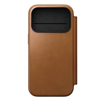 NOMAD  &Eacute;tui Portefeuille pour iPhone 17 Pro MagSafe en Cuir S&eacute;rie Modern Marron clair