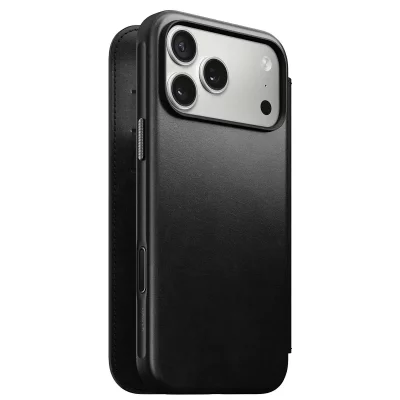 NOMAD  &Eacute;tui Portefeuille pour iPhone 17 Pro Max MagSafe en Cuir Horween S&eacute;rie Modern Noir