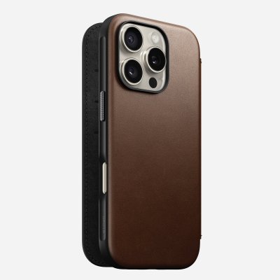 NOMAD  Modern Leather Folio iPhone 16 Pro Brown 