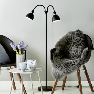 NORDLUX  Lampadaire Ray en m&eacute;tal noir &agrave; 2 lampes