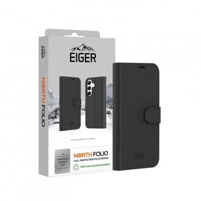 EIGER North - Etui &agrave; rabat pour t&eacute;l&eacute;phone portable - noir - pour Samsung Galaxy S25 Ultra