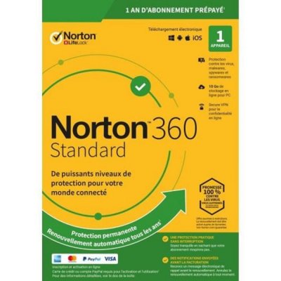 NORTON  360 Standard 10GB FR 1 User 1 Dev