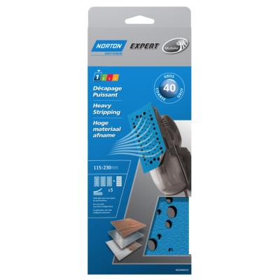 NORTON  - 5 Garnitures Corindon Multi-Air 115 X 230 Mm (Grain 80)