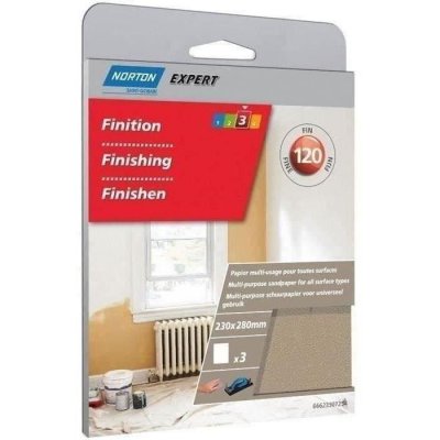NORTON  Lot de 3 Feuilles 230 x 280 mm papier multiusage Grain 120