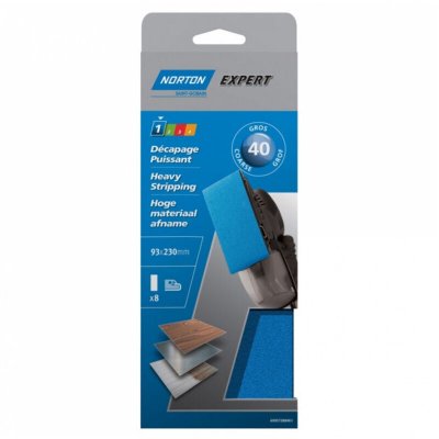 NORTON  Lot de 8 Patins non perfores expert 93 x 230 mm Grain 80