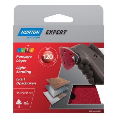 NORTON  - Triangle perfor&eacute; 6 trous auto-agrippant - grain 120