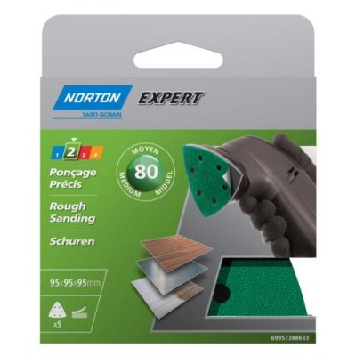 NORTON  - Triangle perfor&eacute; autoagrippant grain 95 - lot de 5