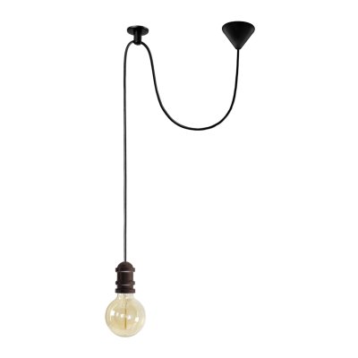 TOSEL NORWICH - Suspension ampoule m&eacute;tal noir et bronze