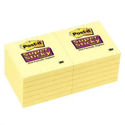 POST-IT Notes Adh&eacute;sives  Super Sticky 7,6 x 7,6 cm - Jaune