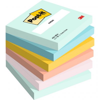 POST IT Notes repositionnables Post-it Beachside 76 x 76 mm coloris assorties - 6 blocs de 100 feuilles