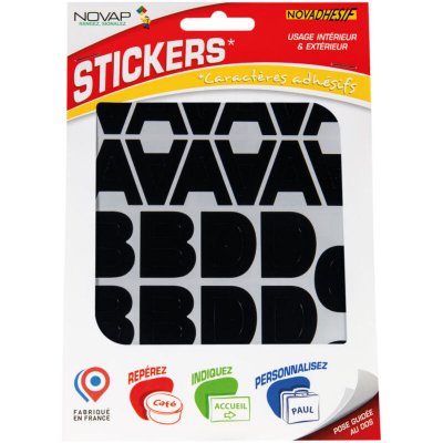 NOVAP  - Lettres autocollantes 30mm Noir novadhesifs - 4370262